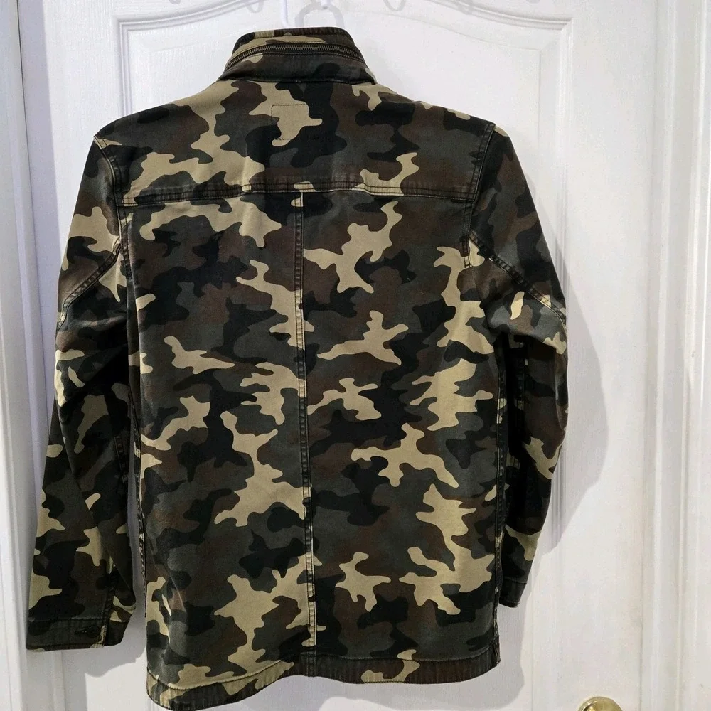 Mens George Camo Jacket With Hood Size Small Hunting, Streetwear
